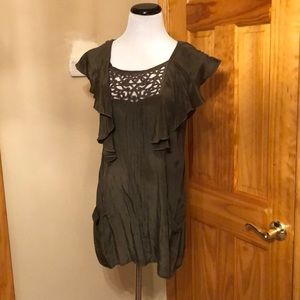 100% Silk ruffled top/dress